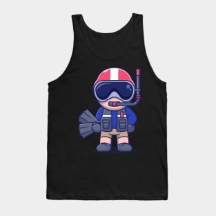 Rescue Swimmer Cartoon Fun Size Tank Top